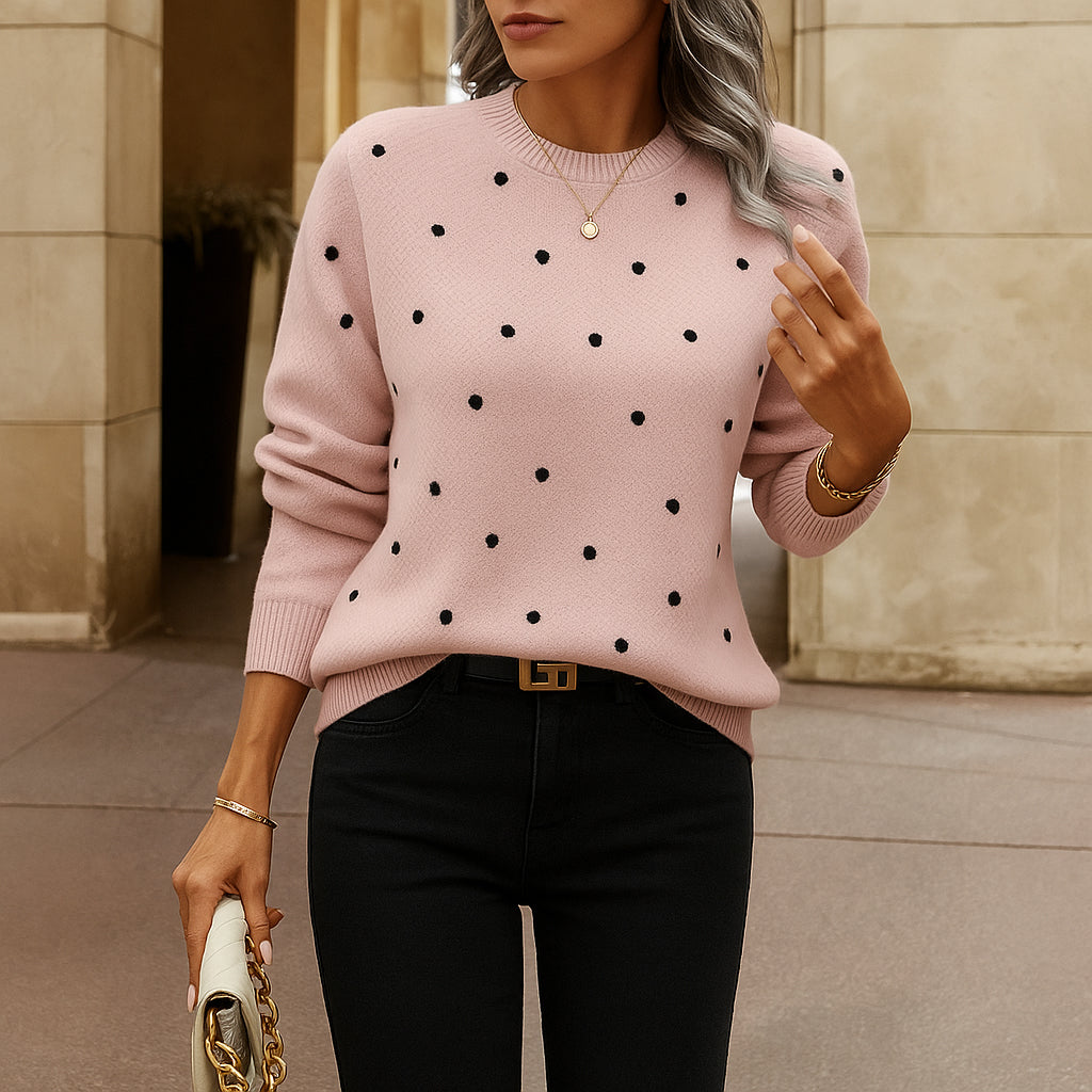 Naomi | Women Casual Knit Sweater | Dot Pattern