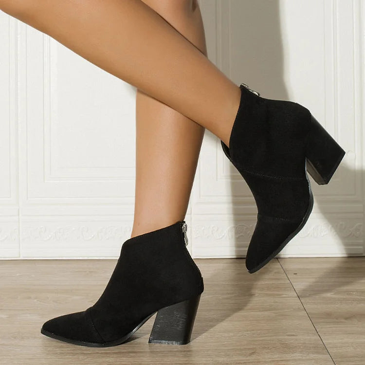 POINTED ANKLE BOOT WITH Premium  EFFECT