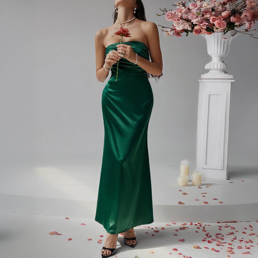 Elegant Strapless Satin Cocktail Dress