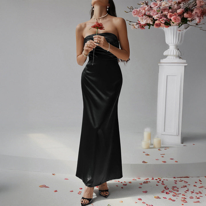 Elegant Strapless Satin Cocktail Dress