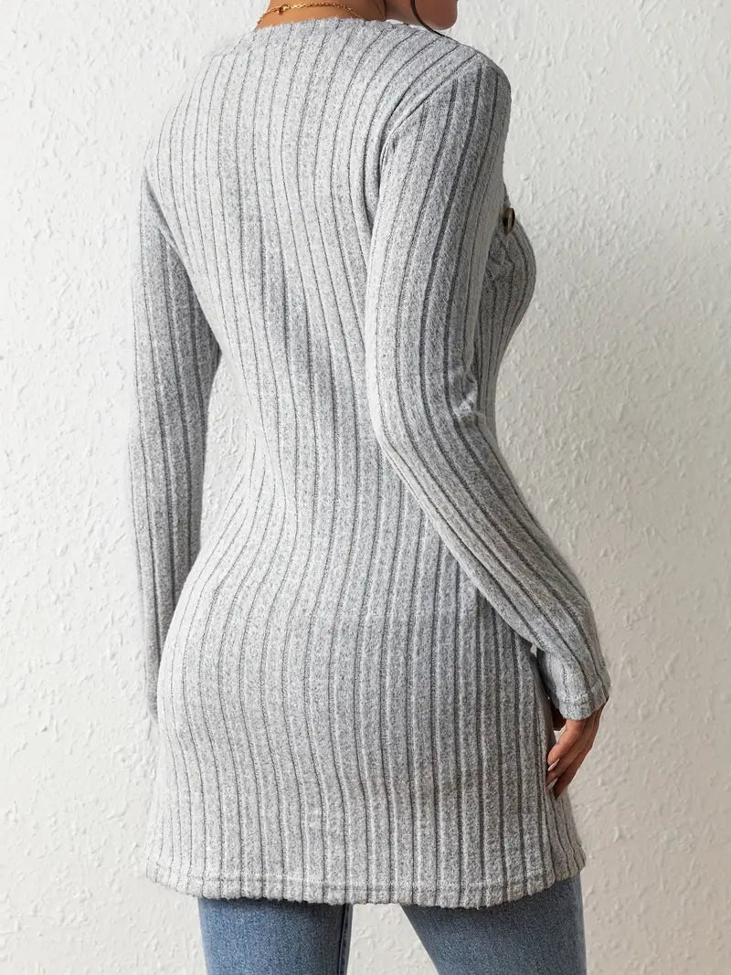 KATHERINE – MODERN RIBBED LONG SWEATER